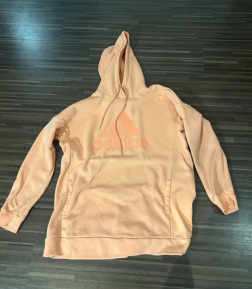 Adidas korallin värinen huppari koko M