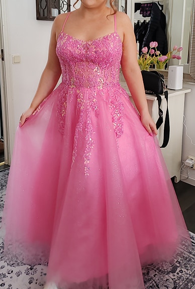 Pinkki vanhojentanssimekko L/42