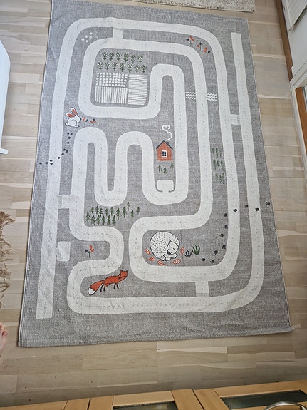Lasten matto Finarte design puuvillamatto harma 140x200cm