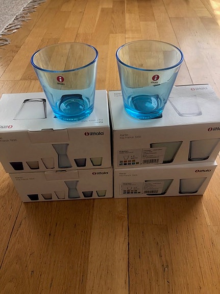 Iittala Kartio juomalasit 210 ml vaaleansininen