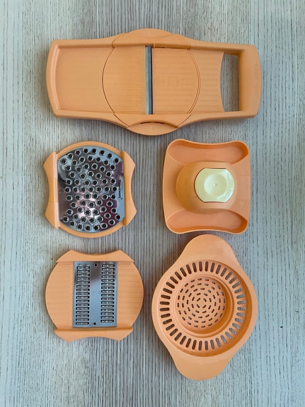 Tupperware raastin- ja viipalointisetti oranssi