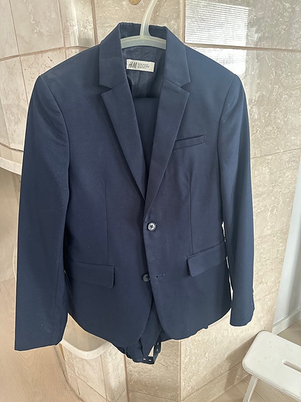 H&M poikien puku koko 158 cm sininen