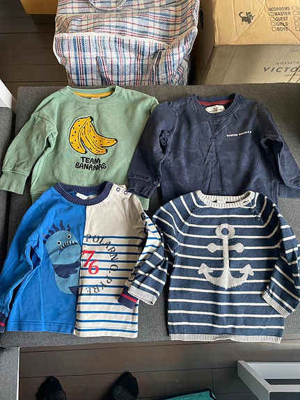 H&M, Lindex ym. poikien pitkähihainen paita koko 86 ja 92