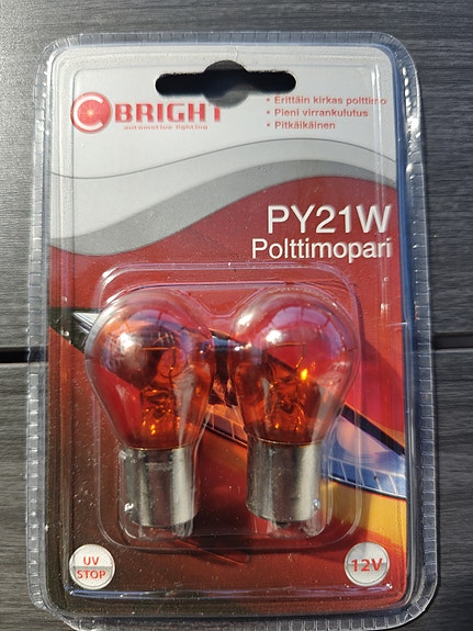 PY21W 12V polttimopari (uudet)