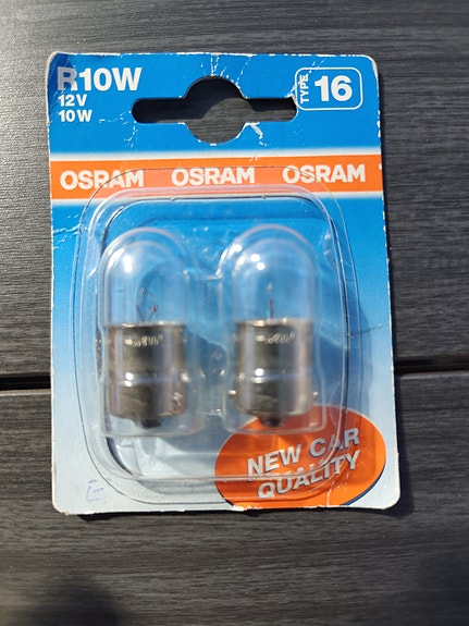 Osram R10W 12V polttimot (2 kpl) (uudet)