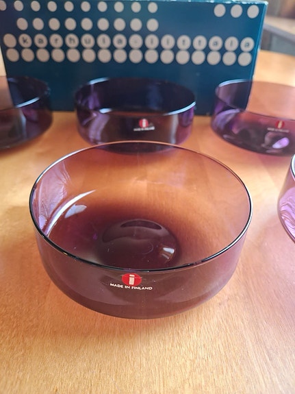 Iittala i-307 lila 6 kpl + alkuperäispakkaus (T. Sarpaneva)