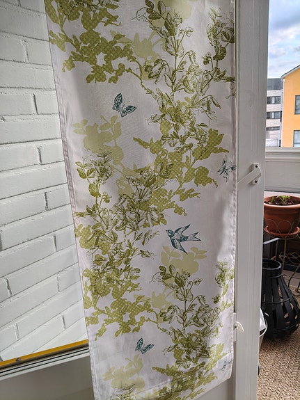 Puuvilla paneeli verhot 4kpl. Jatko varaa 14cm