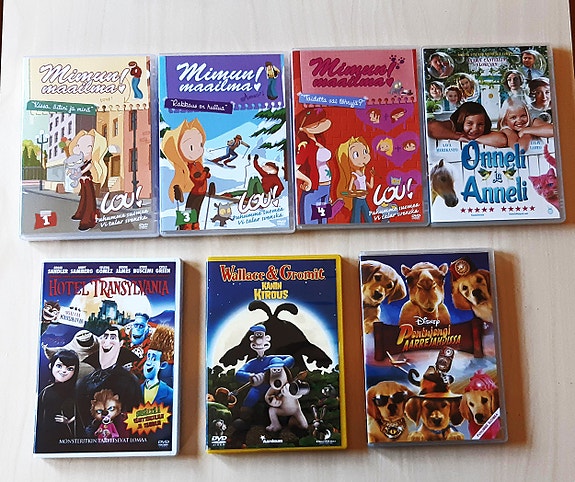 Lasten DVD-elokuvia 7 kpl