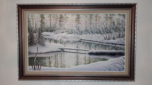 Arvo Tarvaisen talvimaisema-taulu