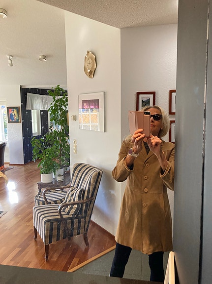 Luhta pitkä nahkatakki koko 34 beige