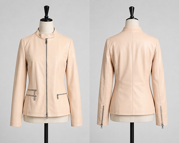 EMPORIO ARMANI nahkatakki M beige naisten