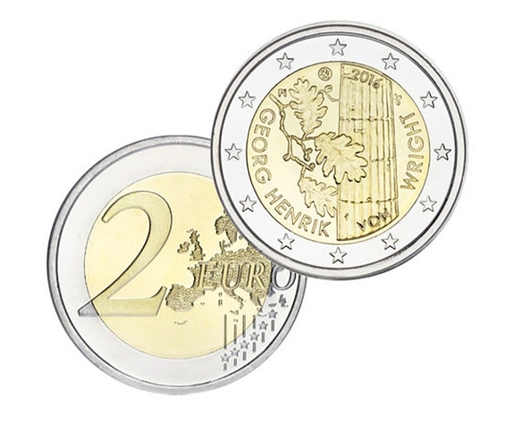 2 euron juhlaraha Georg Henrik von Wright