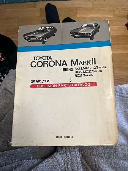 Toyota Corona Mark II törmäysvaraosaluettelo RX12 MX10 MX12 RX22 MX22 RX28