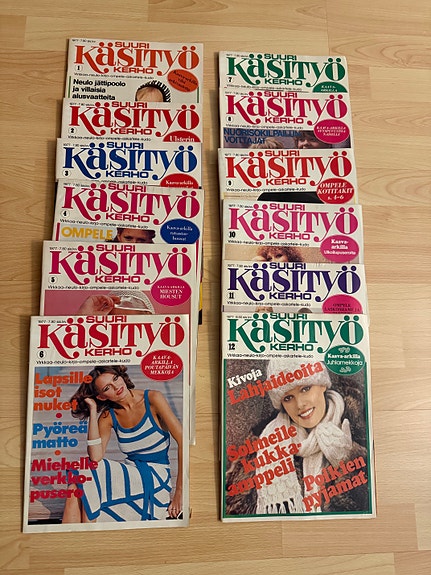 Suuri Käsityö kerho - vuoden 1977 koko vuosikerta.