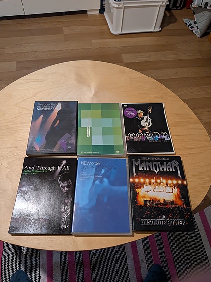 Keikka DVD paketti, Underworld, Manowar, New Order, David Bowie, Robbie Williams