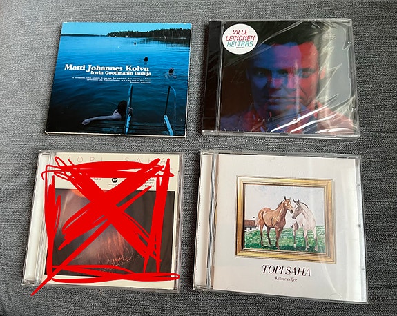Kolme cd-albumia: Topi Saha, Ville Leinonen, Matti Johannes Koivu