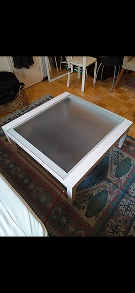 ☕ Coffee Table 90x90 cm – Glass Top – Good Condition
