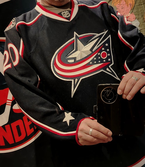 Reebok Columbus Blue Jackets jääkiekko pelipaita Huselius 20 koko xl