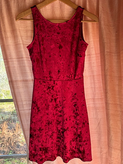 Pinkki fuchsia sametti mini mekko S