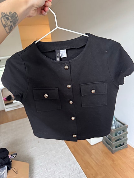 H&M Divided lyhythihainen jakku toppi S musta