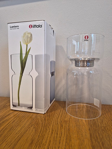 Uusi Iittala Lantern kynttilälyhty 190 mm kirkas lasi