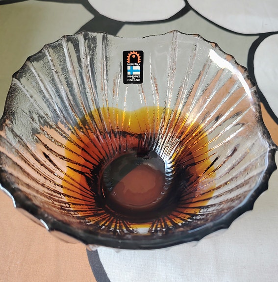 Iittala lasikulho ruskea kirkas