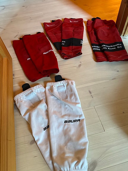 Bauer jääkiekkosukat punaiset ja valkoiset