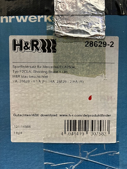 H&R madallusjouset Mercedes-Benz CLA250e (C118/X118)