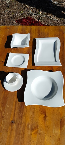 Villeroy & Boch valkoinen lautas- ja kahviastiasto