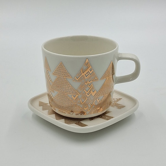 Kahvikuppi, Oiva kuusikossa, Marimekko, design Maija Louekari