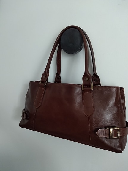 THREE BAGS ruskea nahkalaukku