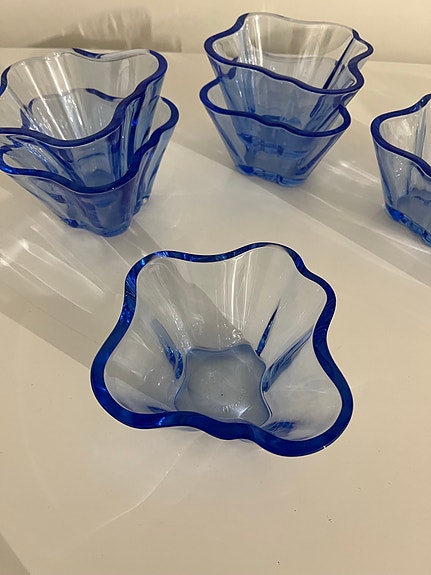 6 kpl Iittala Aalto kulhot 75mm vedensininen