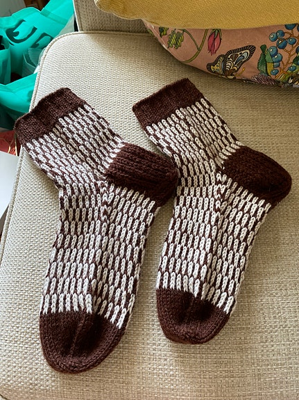 Kirjoneule villasukat koko 39/40