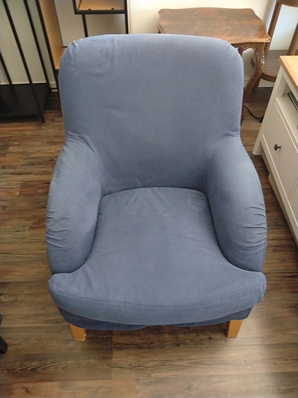 IKEA nojatuoli sininen irrotettavalla päällisellä