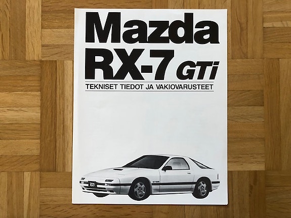 Esite Mazda RX-7 GTI tekniset tiedot ja vakiovarusteet - RX7