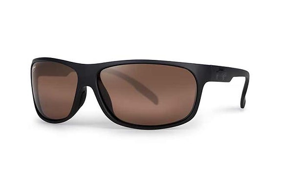Fox Sunglasses Matt Black Wrap Brown Lens