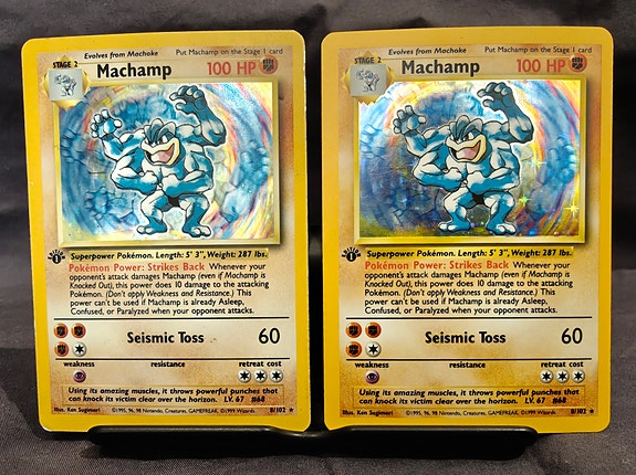 Pokemon 2x Machamp (BS 8) 1st Edition Holo | Tori