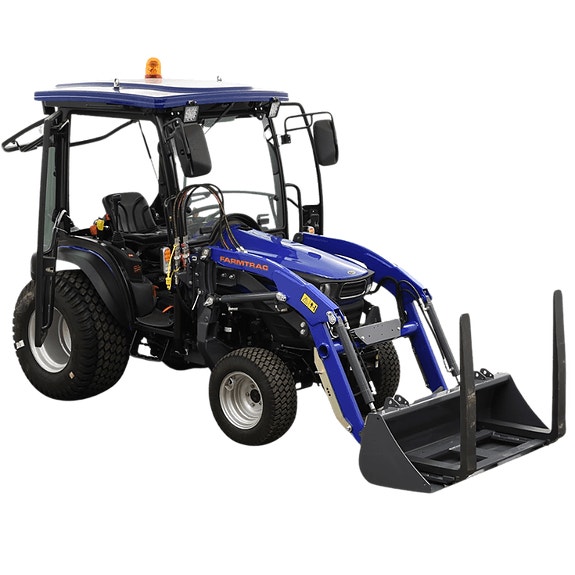 Farmtrac 26 traktori 4WD ohjaamolla ja etukuormaajalla