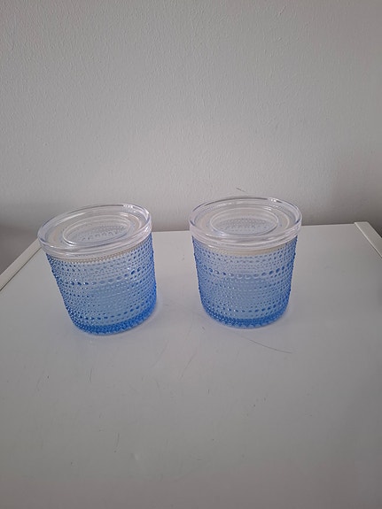 Kastehelmi purkit 2kpl ,siniset