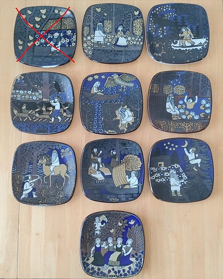 Arabian vuosilautaset 1977-1983 ja 1987 ja 1989
