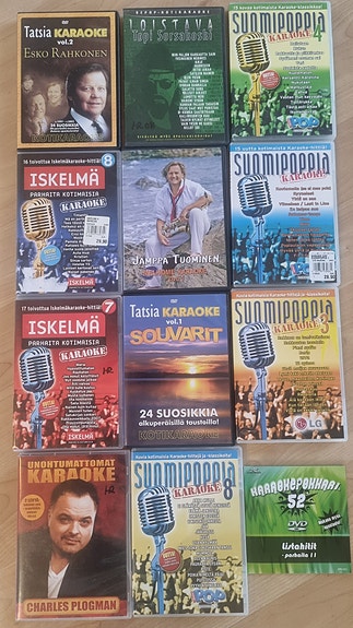 Karaoke DVD levyjä 12kpl