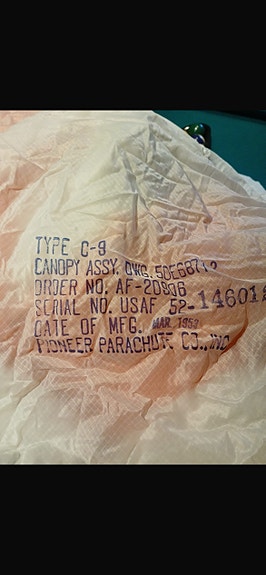 Laskuvarjo Type C9 CANOPY ASSY. OWG. 50E68712