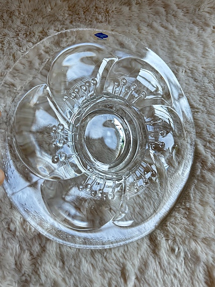 Nuutajärven lasi / Kerttu Nurminen / iso Lumme -kynttilänjalka (~20cm+)