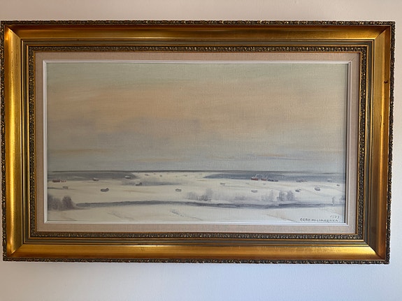 Eero Nelimarkka, Talvimaisema, signeerattu 1973 (105x65cm)