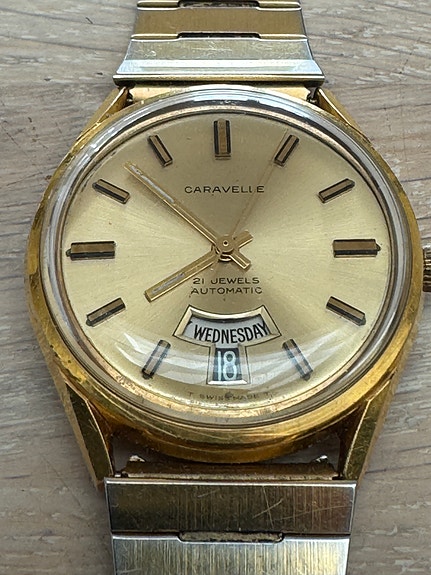 Caravelle Bulova Automatic 21 jewels automaattirannekello 1960-luvulta