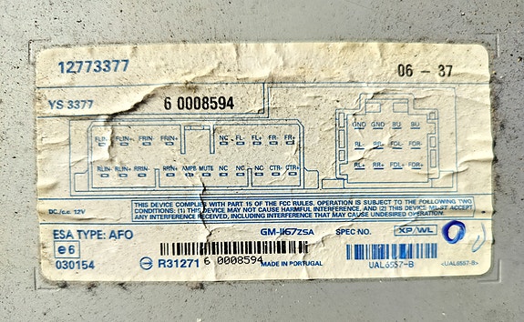 Saab GM-96725A auton vahvistin / ohjainyksikkö