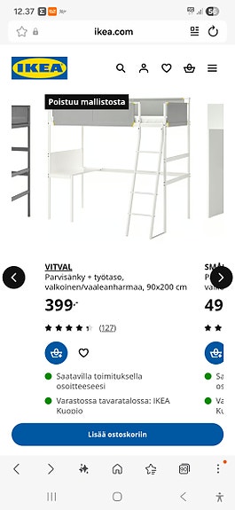 Vitval parvisänky työtasolla