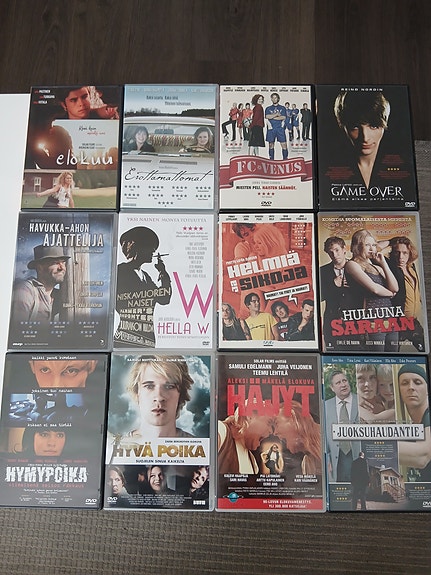 Kotimaisia hyväkuntoisia DVD-elokuvia