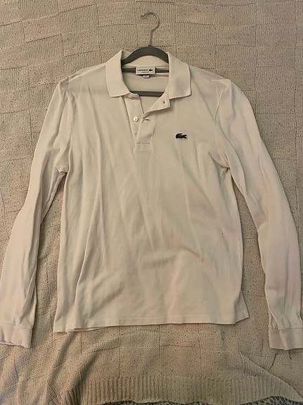 Lacoste valkoinen pitkähihainen pikeepaita M