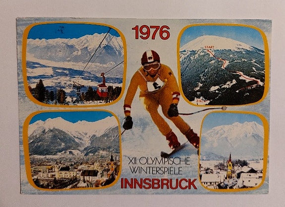 Innsbruck - kaksien talviolympialaisten kaupunki Itävallasta postikorteissa